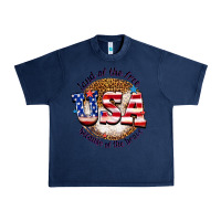 Navy land of the free usa because of the brave billie w Urban Heavy Tee - texasbilliewilder