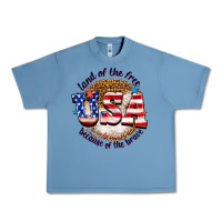Pebble Blue land of the free usa because of the brave billie w Urban Heavy Tee - texasbilliewilder