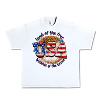 White land of the free usa because of the brave billie w Urban Heavy Tee - texasbilliewilder