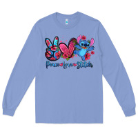 Colony Blue peace love stitch Long Sleeve Tee - Zillion Design Studio