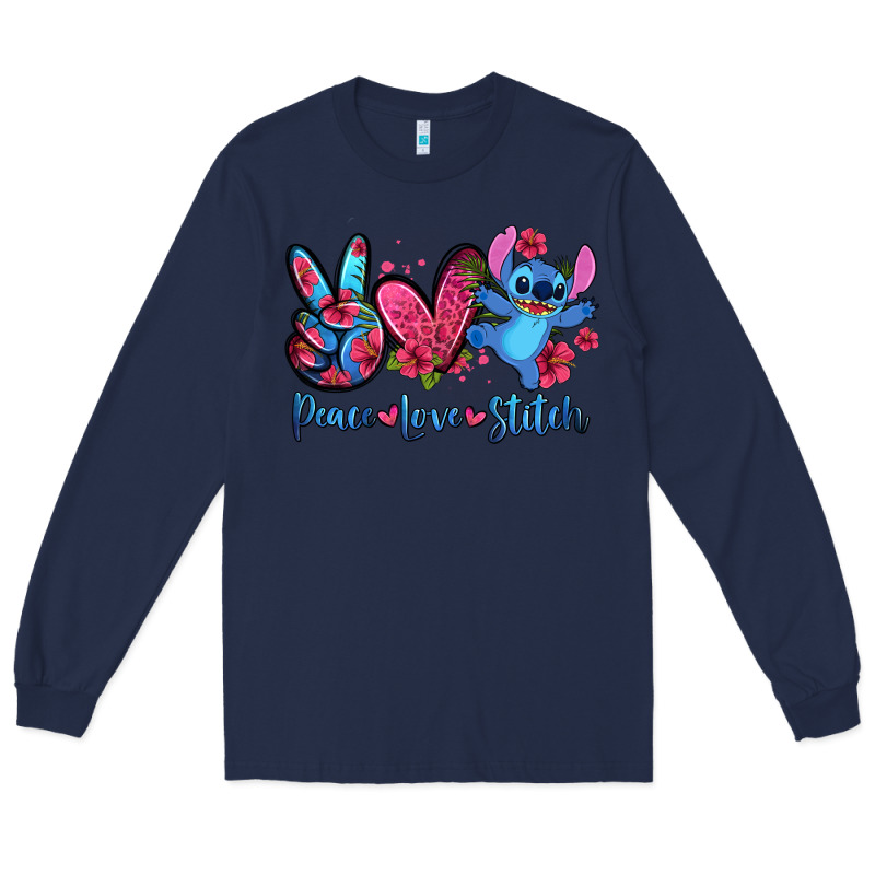 Peace Love Stitch Long Sleeve Tee by Zillion Design Studio | Teevron
