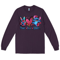 Plum peace love stitch Long Sleeve Tee - Zillion Design Studio