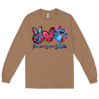 Toasted Coconut peace love stitch Long Sleeve Tee - Zillion Design Studio