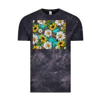 Cloud Black Daisy and sunflower Vintage Tee - RanaPortraitStore