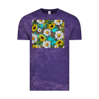 Cloud Purple Daisy and sunflower Vintage Tee - RanaPortraitStore