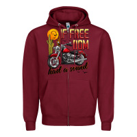 Burgundy if freedom had a sound Zipper Hoodie - JahusDesignShop