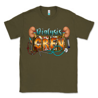 Army Green dialysis crew Classic Tee - CowhideDigitalArt