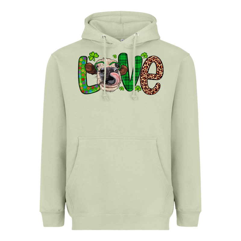Western St. Patrick's Day Love Cow Heavyweight Hoodie by Artiststas | Teevron