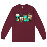 Burgundy photography coffee cups Long Sleeve Tee - Zillion Design Studio