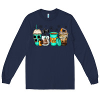 Navy photography coffee cups Long Sleeve Tee - Zillion Design Studio