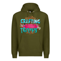 Army Green crafting is my therapy Premium Hoodie - NancyCooperArtShop