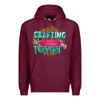 Burgundy crafting is my therapy Premium Hoodie - NancyCooperArtShop