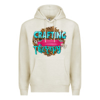 Oatmeal Heather crafting is my therapy Premium Hoodie - NancyCooperArtShop