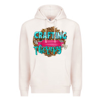 Pale Pink crafting is my therapy Premium Hoodie - NancyCooperArtShop