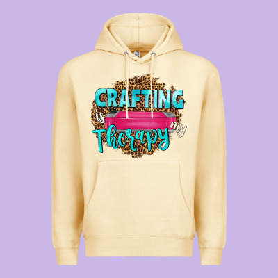 Crafting Is My Therapy Premium Hoodie Designed By Nancycooperartshop