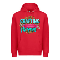 Red crafting is my therapy Premium Hoodie - NancyCooperArtShop