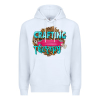 White crafting is my therapy Premium Hoodie - NancyCooperArtShop