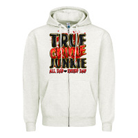 Oatmeal Heather true crime junkie all day every day Zipper Hoodie - JahusDesignShop