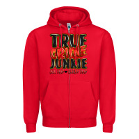 Red true crime junkie all day every day Zipper Hoodie - JahusDesignShop
