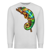Dove Grey Chameleon Lizard Illustrations Premium Sweatshirt - LillyAllenDesigns
