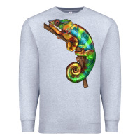 Heather Grey Chameleon Lizard Illustrations Premium Sweatshirt - LillyAllenDesigns
