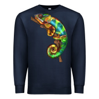 Navy Chameleon Lizard Illustrations Premium Sweatshirt - LillyAllenDesigns