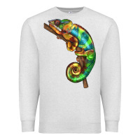 Oatmeal Heather Chameleon Lizard Illustrations Premium Sweatshirt - LillyAllenDesigns