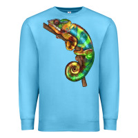 Ocean Blue Chameleon Lizard Illustrations Premium Sweatshirt - LillyAllenDesigns