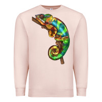 Pale Pink Chameleon Lizard Illustrations Premium Sweatshirt - LillyAllenDesigns