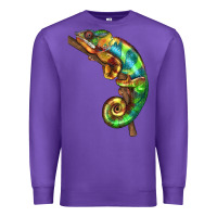 Purple Chameleon Lizard Illustrations Premium Sweatshirt - LillyAllenDesigns