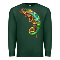 Sports Green Chameleon Lizard Illustrations Premium Sweatshirt - LillyAllenDesigns