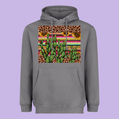 Cactus Serape Heavyweight Hoodie Designed By Adodesignshop