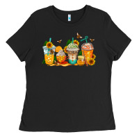 Black bumble bee coffee cups Ladies Tee - AdoDesignShop