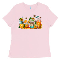 Bubblegum Pink bumble bee coffee cups Ladies Tee - AdoDesignShop