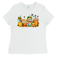 White bumble bee coffee cups Ladies Tee - AdoDesignShop