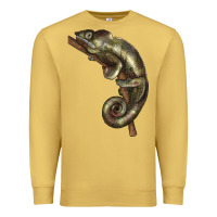 Antique Gold Green Chameleon Lizard Illustrations Premium Sweatshirt - LillyAllenDesigns