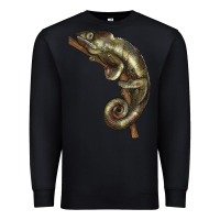 Black Green Chameleon Lizard Illustrations Premium Sweatshirt - LillyAllenDesigns