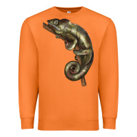 Carrot Green Chameleon Lizard Illustrations Premium Sweatshirt - LillyAllenDesigns
