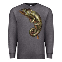 Charcoal Heather Green Chameleon Lizard Illustrations Premium Sweatshirt - LillyAllenDesigns
