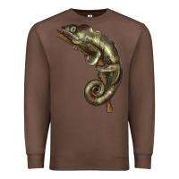Chestnut Green Chameleon Lizard Illustrations Premium Sweatshirt - LillyAllenDesigns