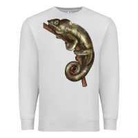 Dove Grey Green Chameleon Lizard Illustrations Premium Sweatshirt - LillyAllenDesigns