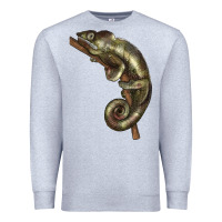 Heather Grey Green Chameleon Lizard Illustrations Premium Sweatshirt - LillyAllenDesigns