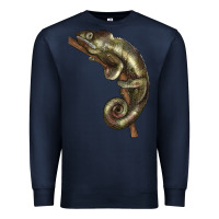 Navy Green Chameleon Lizard Illustrations Premium Sweatshirt - LillyAllenDesigns
