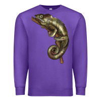 Purple Green Chameleon Lizard Illustrations Premium Sweatshirt - LillyAllenDesigns