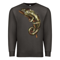 Smoke Green Chameleon Lizard Illustrations Premium Sweatshirt - LillyAllenDesigns