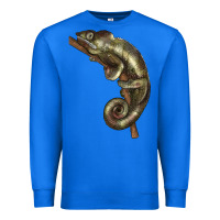 True Royal Green Chameleon Lizard Illustrations Premium Sweatshirt - LillyAllenDesigns