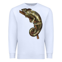 White Green Chameleon Lizard Illustrations Premium Sweatshirt - LillyAllenDesigns