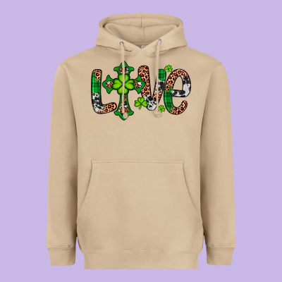 Western St. Patrick's Day Love Cross Heavyweight Hoodie Designed By Artiststas