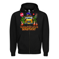 Black transportation department Zipper Hoodie - AdoDesignShop