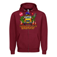 Burgundy transportation department Zipper Hoodie - AdoDesignShop